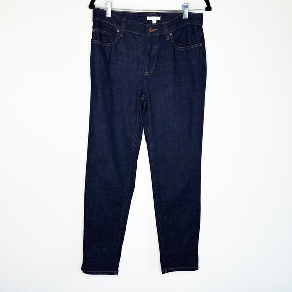 Eileen Fisher Cotton Stretch Dark Wash Denim Slim Straight Leg Jeans 4 - Picture 14 of 14